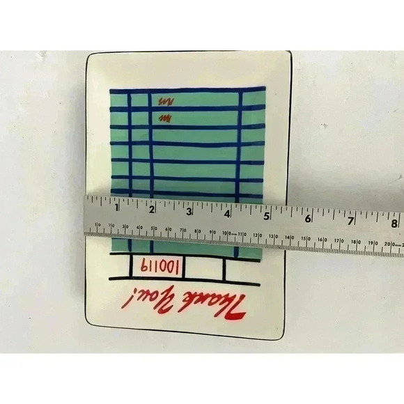 Food Order Receipt Ceramic Tray 7.5"x5.5" THANK YOU Handpainted Server Tab - Picture 3 of 6